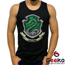 Regata Sonserina 100% Algodão Harry Potter Hogwarts Slytherin Camiseta Regata Geeko 08