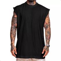 Regata Streetwear Oversized Masculina Lisa Solta, Leve e Moderna - Preta