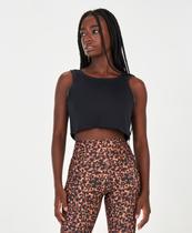 Regata Super Cropped Frente e Costas Alto Giro Preto