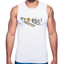 Regata Trombone Notas Musicais - Foca na Moda Regata Trombone Notas Musicais - Foca na Moda