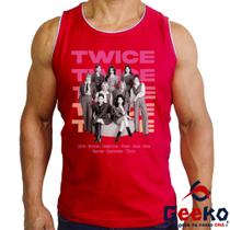 Regata Twice 100% Algodão K-pop Once Banda Preto e Branco Camiseta Regata Geeko