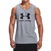 Regata Under Armour Sportstyle Logo Tank Cinza e Preto - Masculino