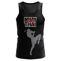 Regata Usual Muay Thai Academia Treino Proteção Uv50 Camiseta Dry - Preta