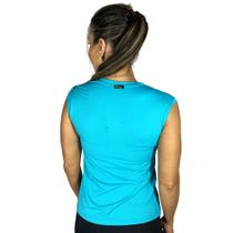 Regata verde com lateral tule Regata verde com lateral tule