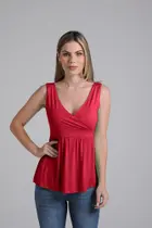 Regata vermelho river gestante de amamentação - 2 em 1