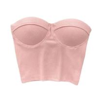 Regatas Femininas Sem Alças Estilo Ocidental, Cor Sólida, Verão, Casual, Tops Tubos Com Sutiãs