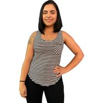 Regatinha feminina listrada mosaico Regatinha feminina listrada mosaico