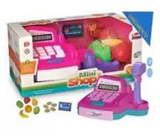 Registradora Brinquedo Mini Shop Som e Luz e acessorios Rosa Usual