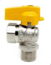 Registro Abre Fecha Gás 1/2 Angular 90 Npt Macho/femea