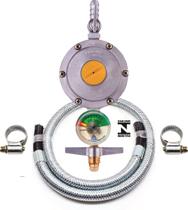 Registro c/ medidor de gás e mangueira malha aço 1 metro Registro c/ medidor de gás e mangueira malha aço 1 metro