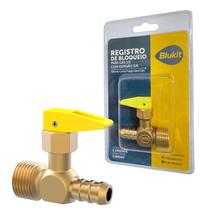 Registro De Bloqueio P/ Gás 1/2 X 3/8 Espigão Blukit 180273