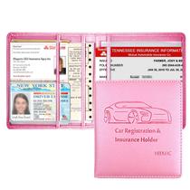 Registro de carro e titular do seguro HIIXHC PU Leather Registro de carro e titular do seguro HIIXHC PU Leather