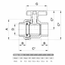 Registro De Esfera Soldável 50mm x 1.1/2" Com União Marrom