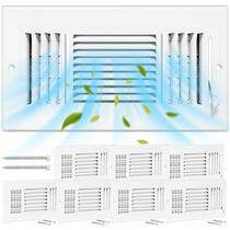 Registro de ventilação de teto Gmurnai 10x6 polegadas, aço branco de 3 vias, x4 Registro de ventilação de teto Gmurnai 10x6 polegadas, aço branco de 3 vias, x4