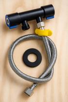 Registro Duplo 1/2 Torneira Inox 304 Rabicho Engate Flex Pre Registro Duplo 1/2 Torneira Inox 304 Rabicho Engate Flex Pre