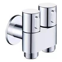 Registro Duplo Metal Cromado para Ducha Higiênica 2 Saídas Máquina Lavar Lavanderia Banheiro Cozinha Design Binóculo