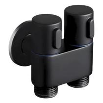 Registro Duplo P/ Máquina Lava E Seca 1/4 Volta Cor Preto