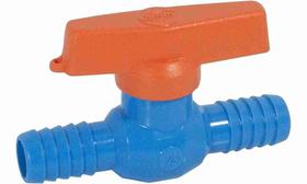 Registro Esfera 1/2 Polegada Para Emenda Mangueira PVC Azul União Dentada