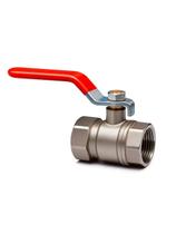 Registro Esfera Industrial 1 Polegada DN25 PN40 em Metal Niquelado com Esfera Cromada e Alavanca