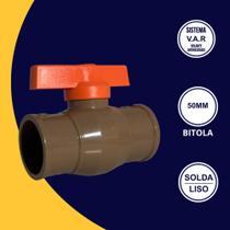 Registro Esfera Solda Pvc Marrom Com Bitola 50mm Com Sistema V.A.R Durín Registro Esfera Solda Pvc Marrom Com Bitola 50mm Com Sistema V.A.R Durín