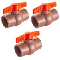 REGISTRO ESFERA SOLDÁVEL 25mm PVC ACQUA FLUX HIGIBAN - KIT C/3un