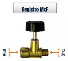 Registro Fogão Industrial Alta Pressão 1/8 Femea 1/8 Macho Registro Fogão Industrial Alta Pressão 1/8 Femea 1/8 Macho
