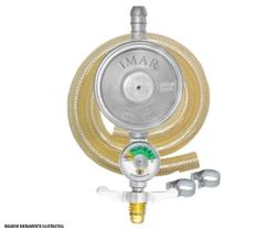 Registro Gás 1Kg Manômetro Mangueira 0,80Cm + Abraçadeira