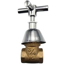 Registro Gaveta Geral Banheiro Válvula Padrão Metal Latão Acabamento Cromado Com Canopla 3/4" 25mm Iguatemi