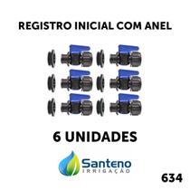 Registro Inicial + Anel Vedação P/Mangueira Santeno 6 Unid.