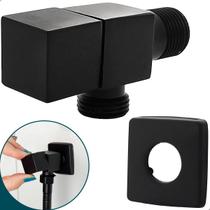 Registro Para Ducha Higiênica Preto Fosco Quadrado Registro Torneira ¼ De Volta Saida ½ Metal Registro Para Ducha Higiênica Preto Fosco Quadrado Registro Torneira ¼ De Volta Saida ½ Metal