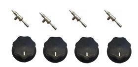 Registro Ramal Para Chapa de Lanche Chapeira Com Injetor e Botões 4 Peças