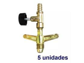 Registro Regulador De Gás Alta Pressão P13 Botijão 5 pçs (02C1) Registro Regulador De Gás Alta Pressão P13 Botijão 5 pçs (02C1)