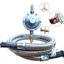 Registro regulador fogão cooktop mangueira inox 1 mt