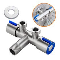 Registro Tipo T Dupla Saída 1/2 Torneira ducha Higiênica Lava louça Chuveirinho Inox