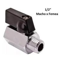 Registro Válvula Esfera Mini Passagem Plena Macho X Femea 1/2 x 1/2