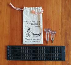 Reglete Positiva De Bolso Preto Kit 2 Punções Maior E Menor