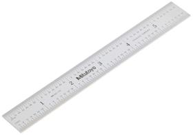 Regra de aço Mitutoyo 182-105 de 6 cm com graduações de 1/32, 1/64, 1 mm, 1/2 mm