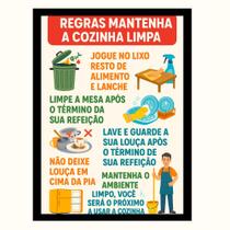 "Regras Mantenha a cozinha Limpa" Quadro cozinha Decorativo