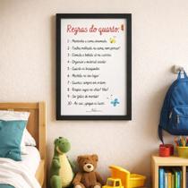 "Regras para quarto,Mantenha a cama arrumada."Quadro Quarto "Regras para quarto,Mantenha a cama arrumada."Quadro Quarto