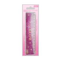Régua 15cm cristal com glitter liquido Pink Tilibra