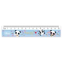 Régua 15cm Panda Decorada em Poliestireno Resistente Tilibra Material Escolar Papelaria Fofa Kwaii