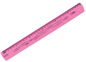 Regua 30 Cm Flexivel Rosa Neon Waleu