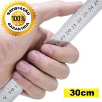 Regua 30cm Aco Inox Escolar Escritorio Casa Estudos.
