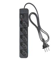Régua 5 Tomadas Com Proteção Chave E Led