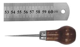 Régua 60cm 24 Polegada Aço Inox Profissional + Agulhão Furar