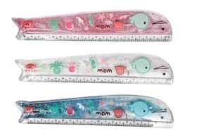 Régua Baleia com Movimento de Glitter - 20 cm