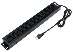 Regua com 12 Tomadas - com Filtro de linha - para Rack 19 - 10A - cabo 1,5m Forceline 0091000001