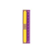 Régua com Borracha Tris Flair com Bordas Antideslizantes 10 cm 1 Unidade Amarelo