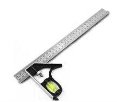 Regua com nivel 45/90/120 12pol 30cm titanium
