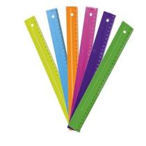 Régua Cores Sortidas Regua Plástica Material Escolar 30cm